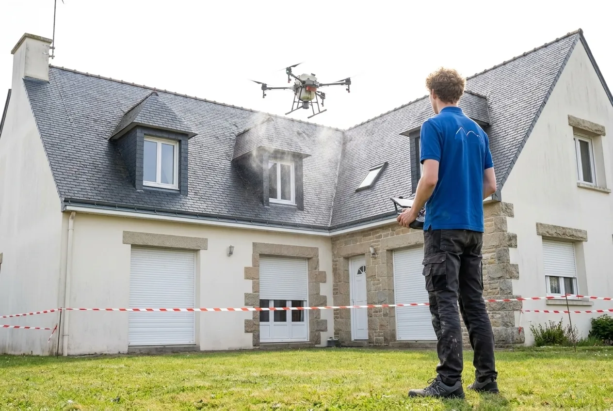 Démoussage par drone