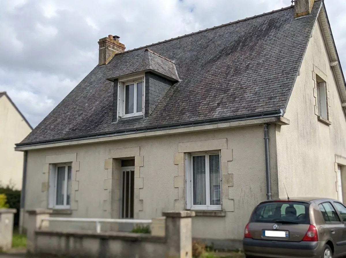 Après : Une toiture en ardoise retrouve sa couleur à Nantes