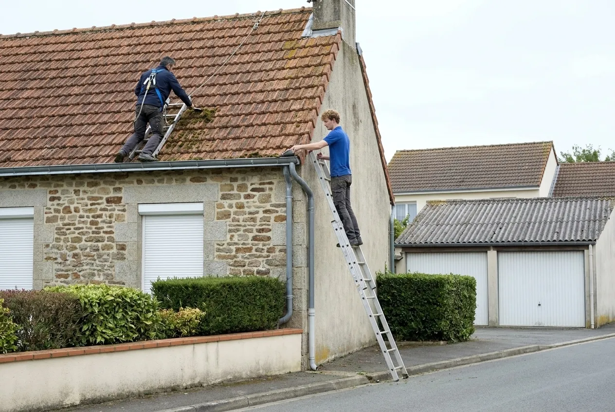 Nettoyage et démoussage toiture à Bouguenais et traitement anti-mousse